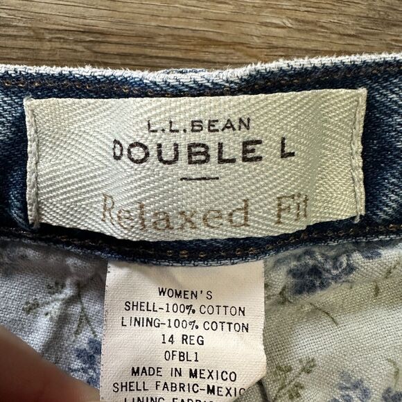 Vintage LL Bean Double L Relaxed Womens Jeans 14 Flannel Lined L.L. Warm Winter - Picture 2 of 5